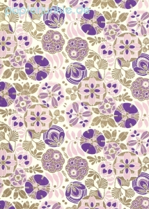 Geschenkpapier Liberty, Blumen violett