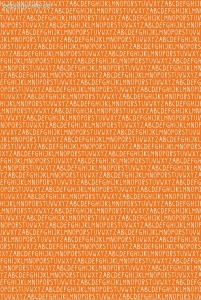 Geschenkpapier Buchstaben, Orange/Weiss