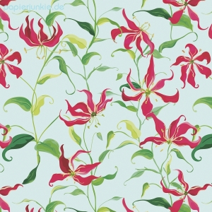 Geschenkpapier Floral Edition, Clematis auf Mint