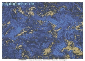 Geschenkpapier Marmorata, blau/gold